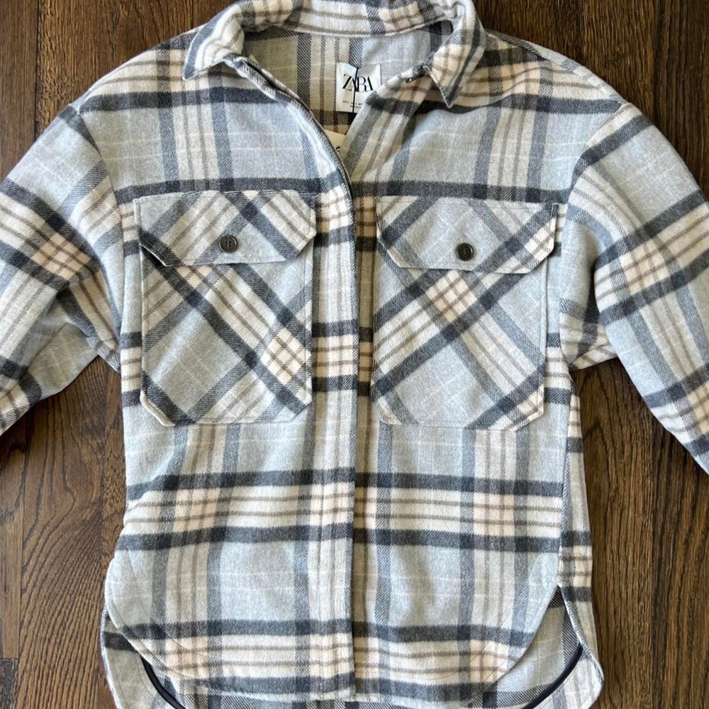 Zara Multi Color Tan Overshirt Jacket